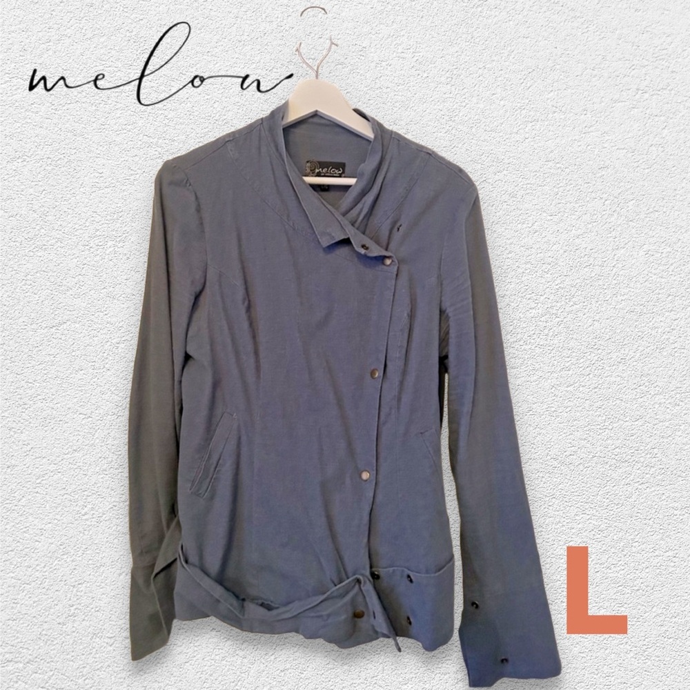 RARE⚡️🇨🇦👍*GUC* MELOW | L | Asymetrical lightweight jacket - Blue chambray